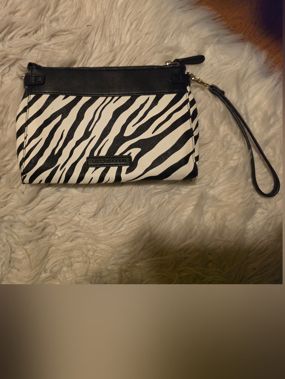 Liz Claiborne Zebra Print Wristlet Clutch - Black and White